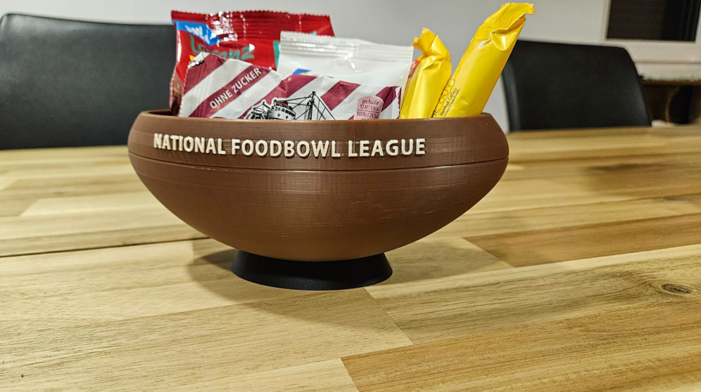 Football shaped snack bowl